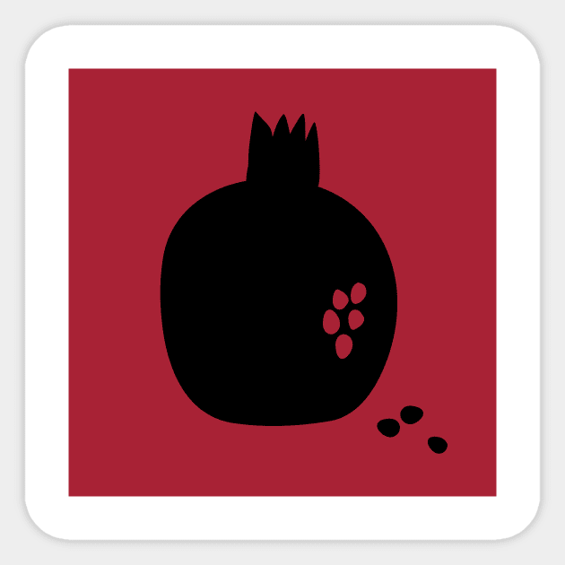 Pomegranate Sticker by Orangerinka